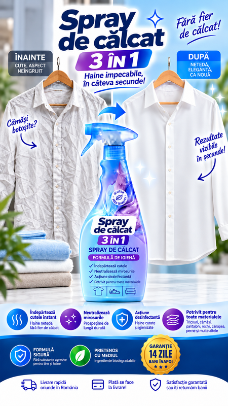 Spray de călcat 3în1